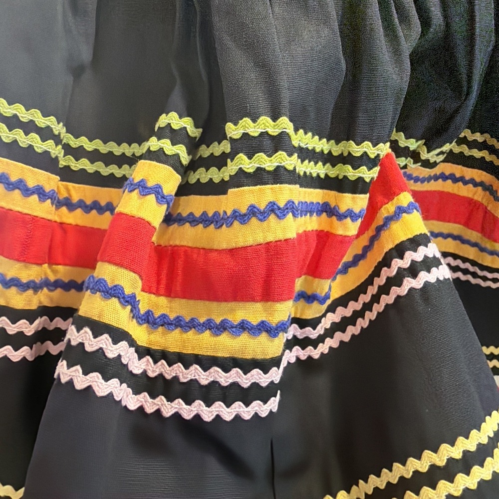 Vintage Seminole Miccosukee Patchwork Native Skirt Sz Med Estimated 1950s - Picture 5 of 9